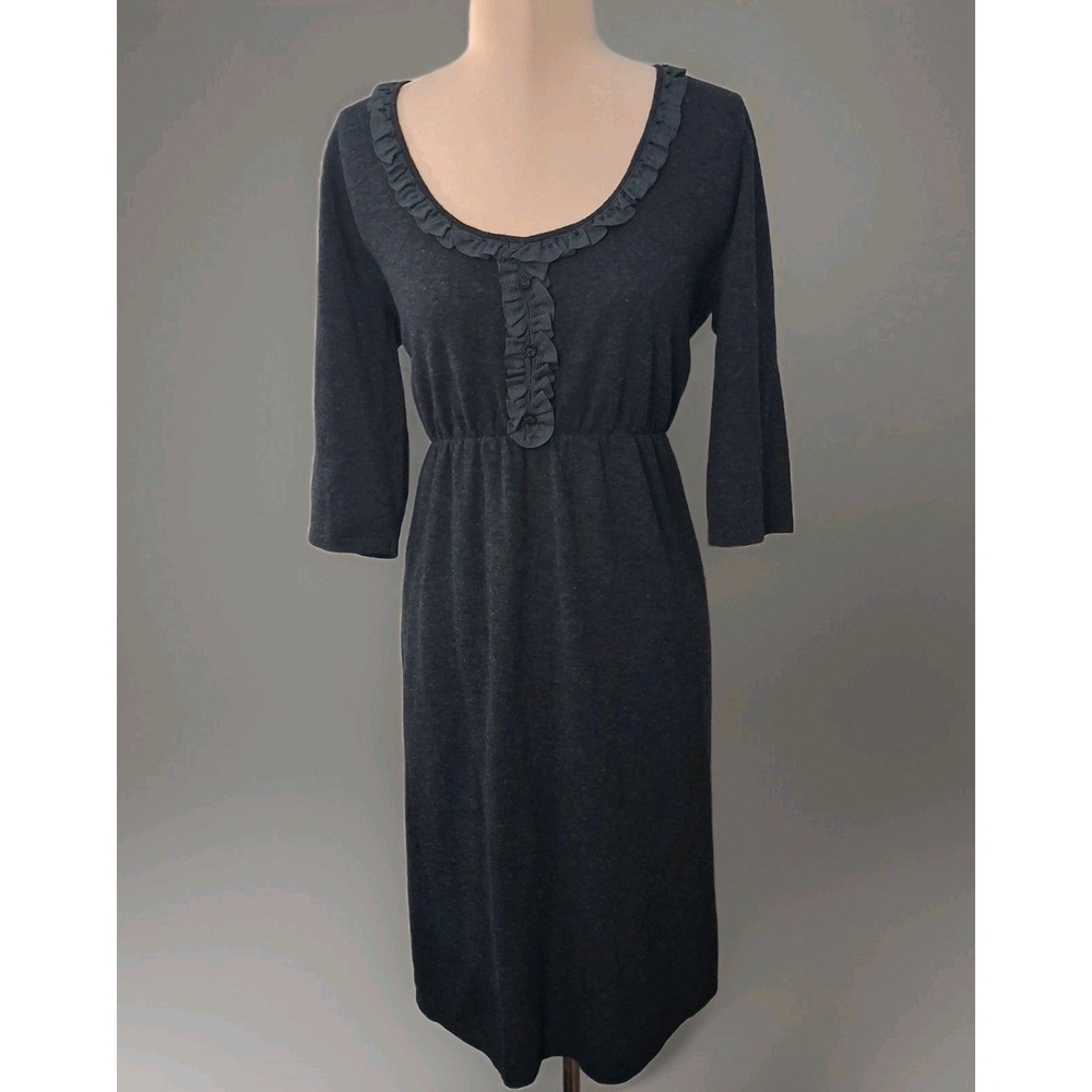 Splendid Urban Outfitters Womens Gray Wool Cashmere Blend Knit Ruffle Dress Sz L - Picture 10 of 13